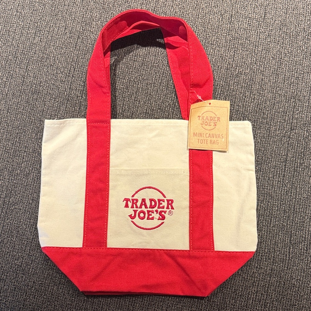 Trader Joe’s Classic Red & Cream Mini Canvas Tote Bag